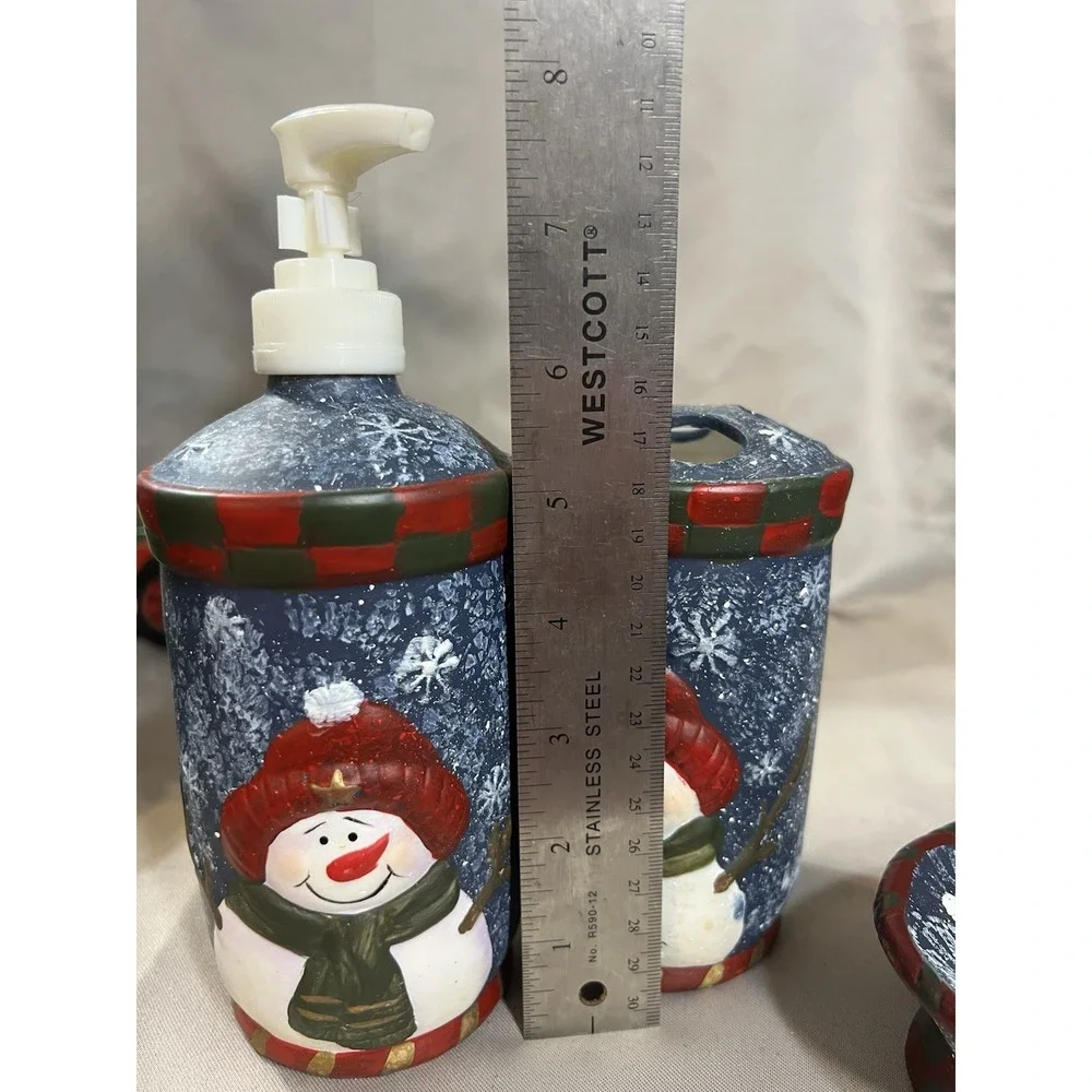 3 PC SNOWMAN CHRISTMAS BATHROOM SOAP, TOOTHBRUSH, BAR‎ SOAP (2449)
